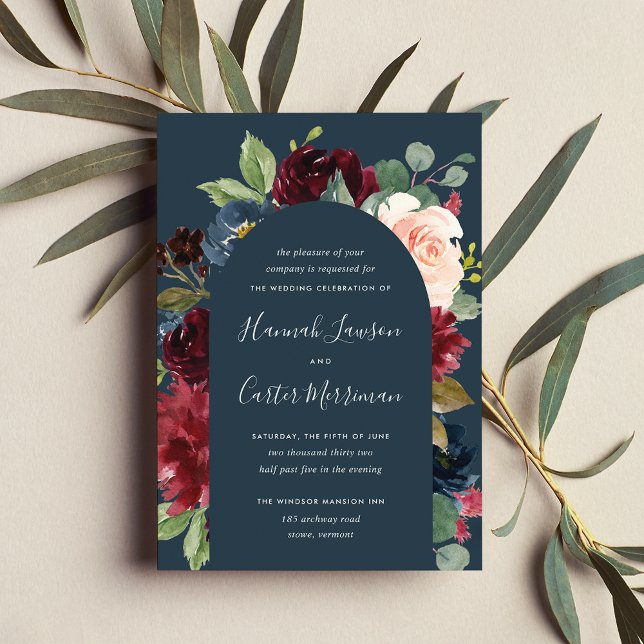 Radiant Bloom Floral Arch Wedding Invitation (Creator Uploaded)