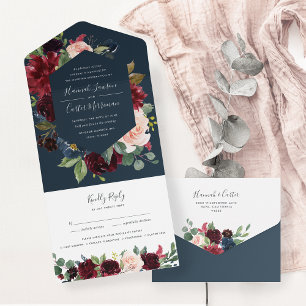 Radiant Bloom Floral Frame Wedding All In One Invitation