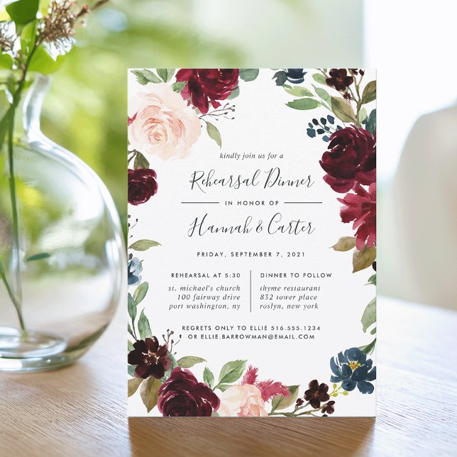 Radiant Bloom Floral Rehearsal Dinner Invitation (Creator Uploaded)