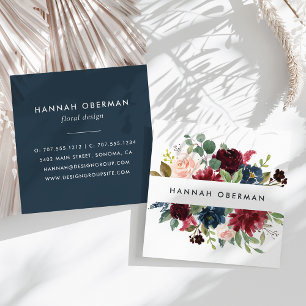 Radiant Bloom Floral Square Business Card