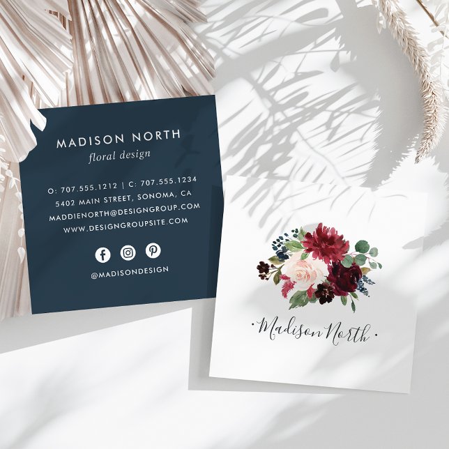Radiant Bloom | Floral Square Business Card (Creator Uploaded)