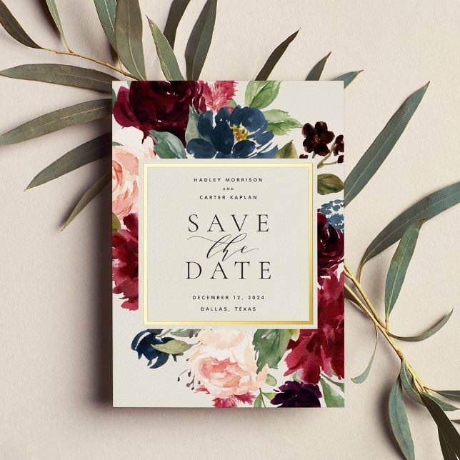 Radiant Bloom Foil Save the Date Card (Creator Uploaded)