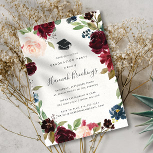 Radiant Bloom Graduation Party Invitation