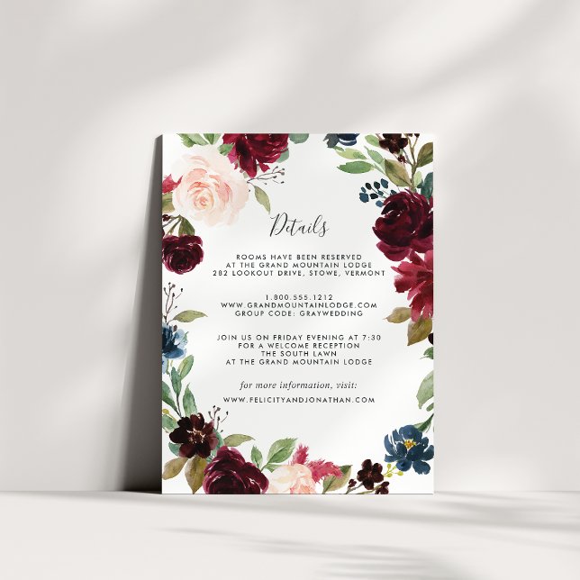 Radiant Bloom Guest Information Card (Creator Uploaded)