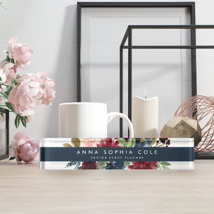 Radiant Bloom   Modern Watercolor Floral Nameplate