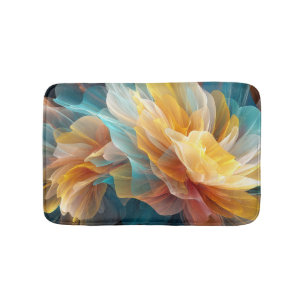 Radiant Bloom of Ethereal Petals in Light Bath Mat