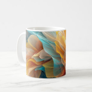 Radiant Bloom of Ethereal Petals in Light Coffee Mug