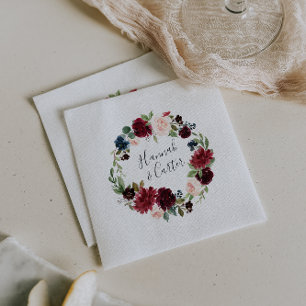 Radiant Bloom Personalised Wedding Napkin