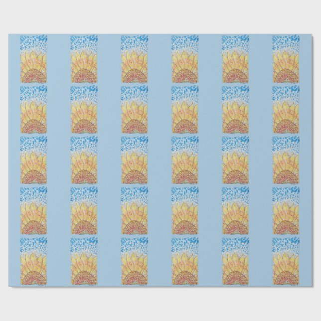 Radiant Bloom Sunflower Wrapping Paper (Flat)