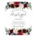 Radiant Bloom Unplugged Wedding Ceremony Sign