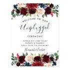Radiant Bloom Unplugged Wedding Ceremony Sign