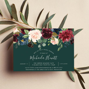 Radiant Bloom   Watercolor Floral Bridal Shower Invitation