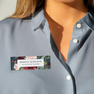 Radiant Bloom   Watercolor Floral Name Tag