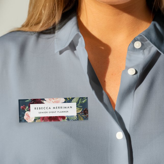 Radiant Bloom | Watercolor Floral Name Tag (Creator Uploaded)