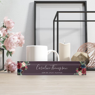 Radiant Bloom   Watercolor Floral Nameplate