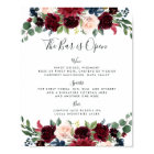 Radiant Bloom Wedding Bar Menu Sign