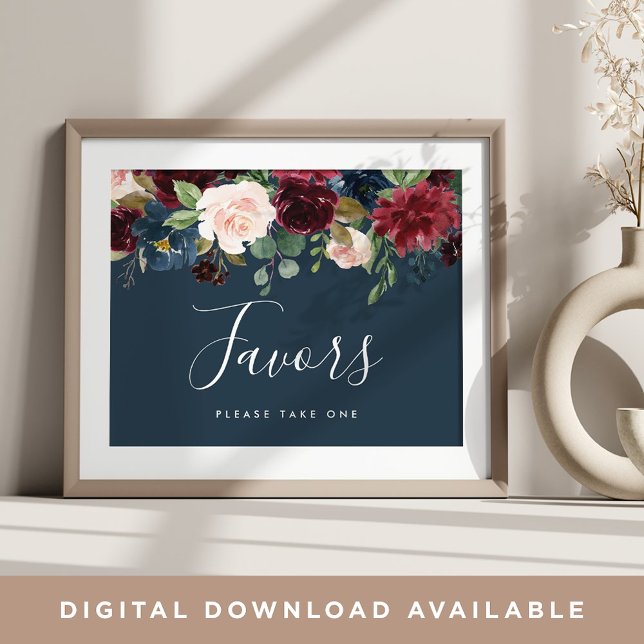 Radiant Bloom Wedding Favour Sign | Navy (Creator Uploaded)