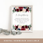 Radiant Bloom Wedding Memorial Sign