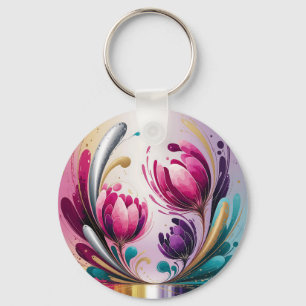 Radiant Blossom Arc Key Ring