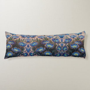 Radiant Blue Chicory Elegance - 3D Floral  Body Cushion