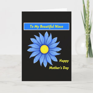 Radiant Blue Flower Day Card