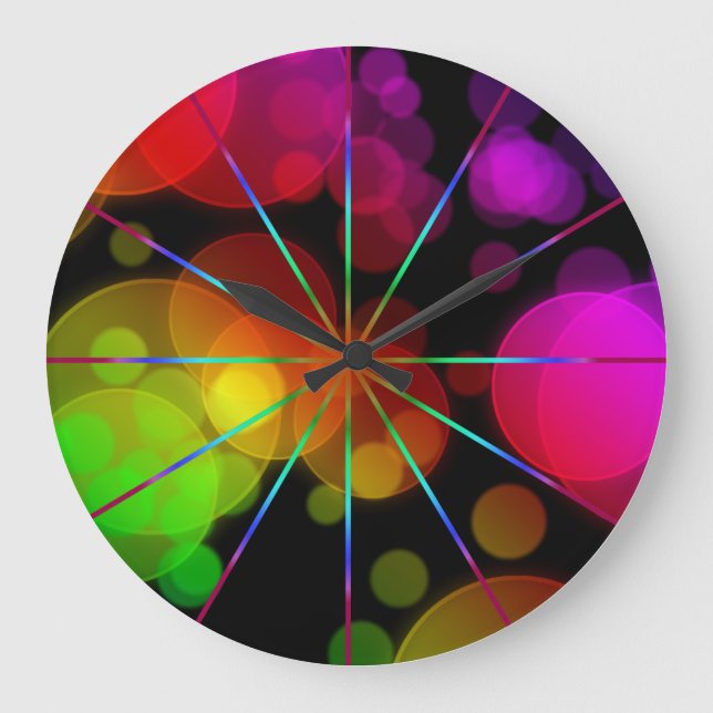 Radiant Bokehs, Round (Large) Wall Clock (Front)