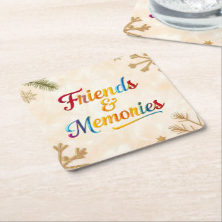 "Radiant Bonded Spirits" Square Paper Coaster