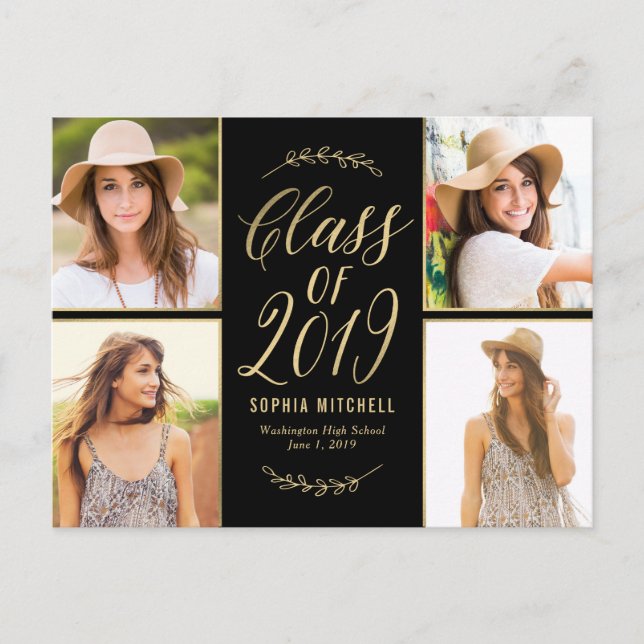 Radiant Branches Graduation Announcement Postcard (Front)