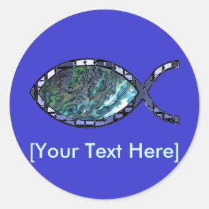 Radiant Christian Fish Symbol Classic Round Sticker