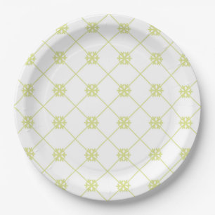 Radiant Christmas gold snowflake elegance Paper Plate
