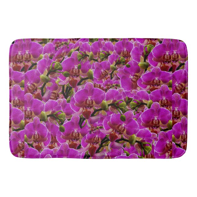 Radiant Clusters: The Magenta Orchid Symphony, Bath Mat (Front)
