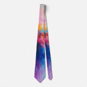 Radiant Color Burst Abstract Art Tie
