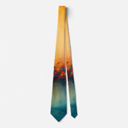 Radiant Convergence Abstract Fire and Mist Tie