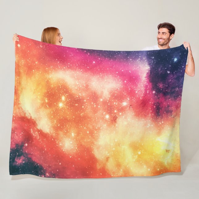 Radiant Cosmic Nebula Fleece Blanket (In Situ)