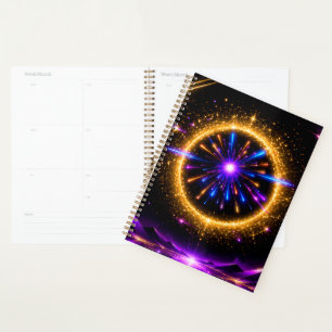 Radiant Cosmic Portal   Neon Galaxy Stretched Canv Planner