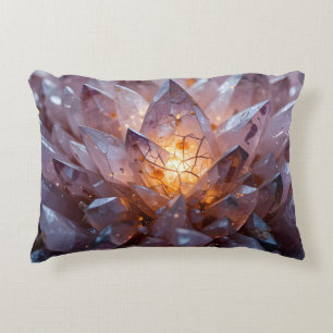 Radiant Crystal Heart Decorative Cushion