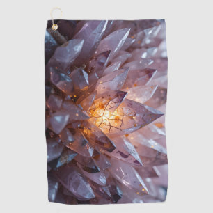 Radiant Crystal Heart Golf Towel
