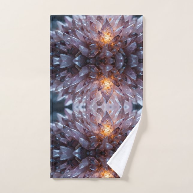 Radiant Crystal Heart Hand Towel (Hand Towel)