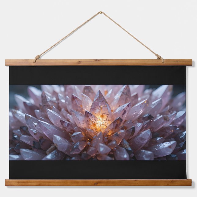 Radiant Crystal Heart Hanging Tapestry (Front)