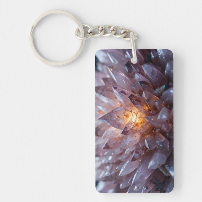 Radiant Crystal Heart Key Ring (Front)