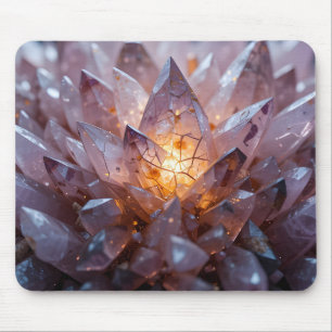 Radiant Crystal Heart Mouse Pad