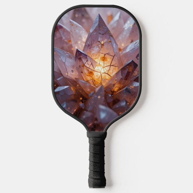 Radiant Crystal Heart Pickleball Paddle (Front)