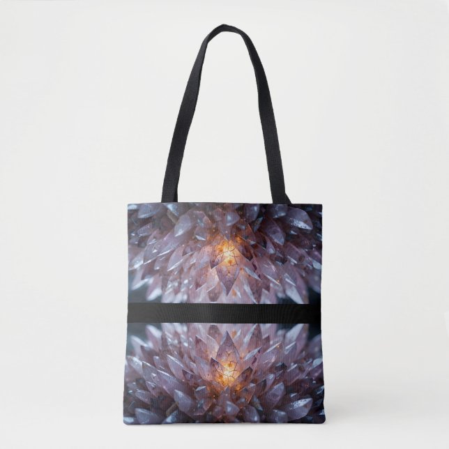 Radiant Crystal Heart Tote Bag (Front)