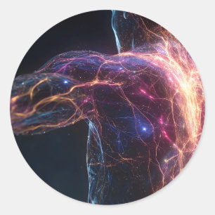 Radiant Current Aura Energy Classic Round Sticker