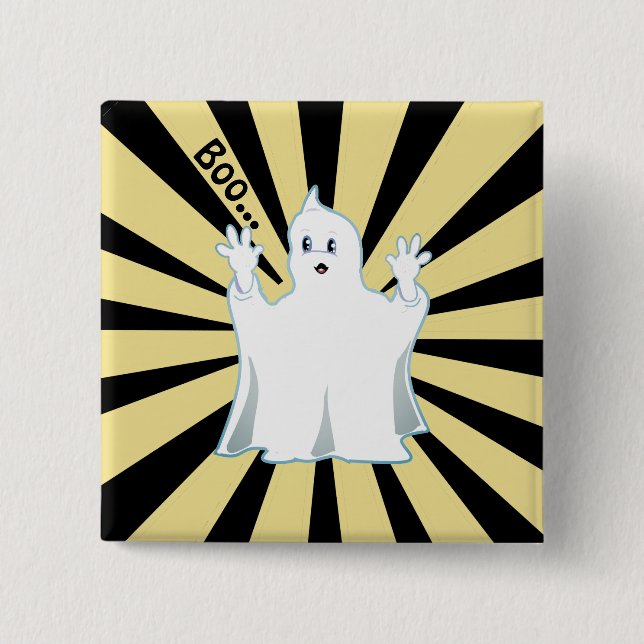 Radiant Cute Trumpy Ghost 15 Cm Square Badge (Front)