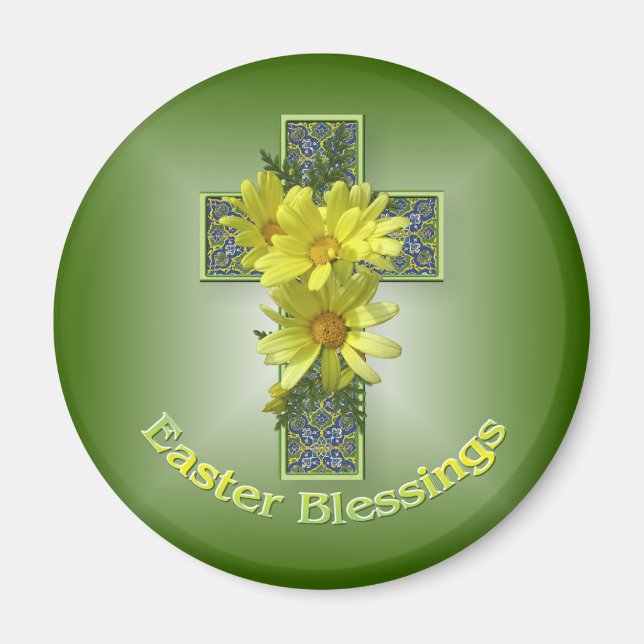 Radiant Daisies Easter Blessings Magnet (Front)