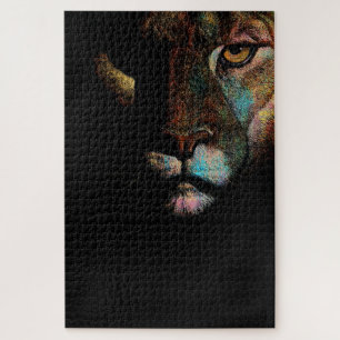 Radiant Darkness - Fearful Elegance Lioness Jigsaw Puzzle