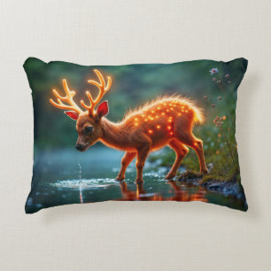 Radiant deer fauna watering hole forbs decorative cushion