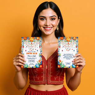 Radiant Diwali Blessings Invitation