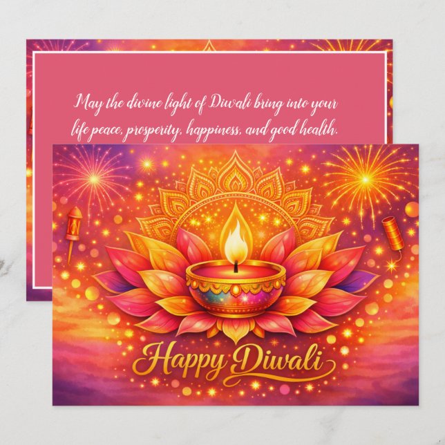 Radiant Diwali Delight Invitation (Front/Back)